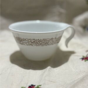 Vintage Corelle White and Brown Floral Mug